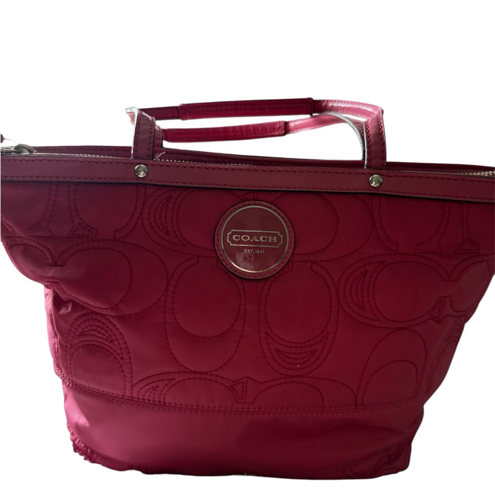 Coach Pink Quilted Tote Bag excellent condition